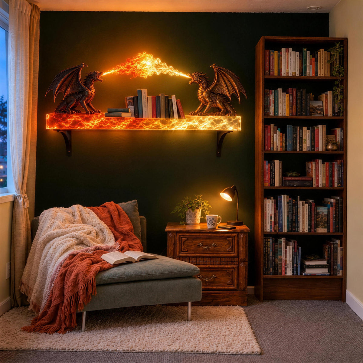 🐉 Dragon Duel Plasma Beam Wall Shelf Light