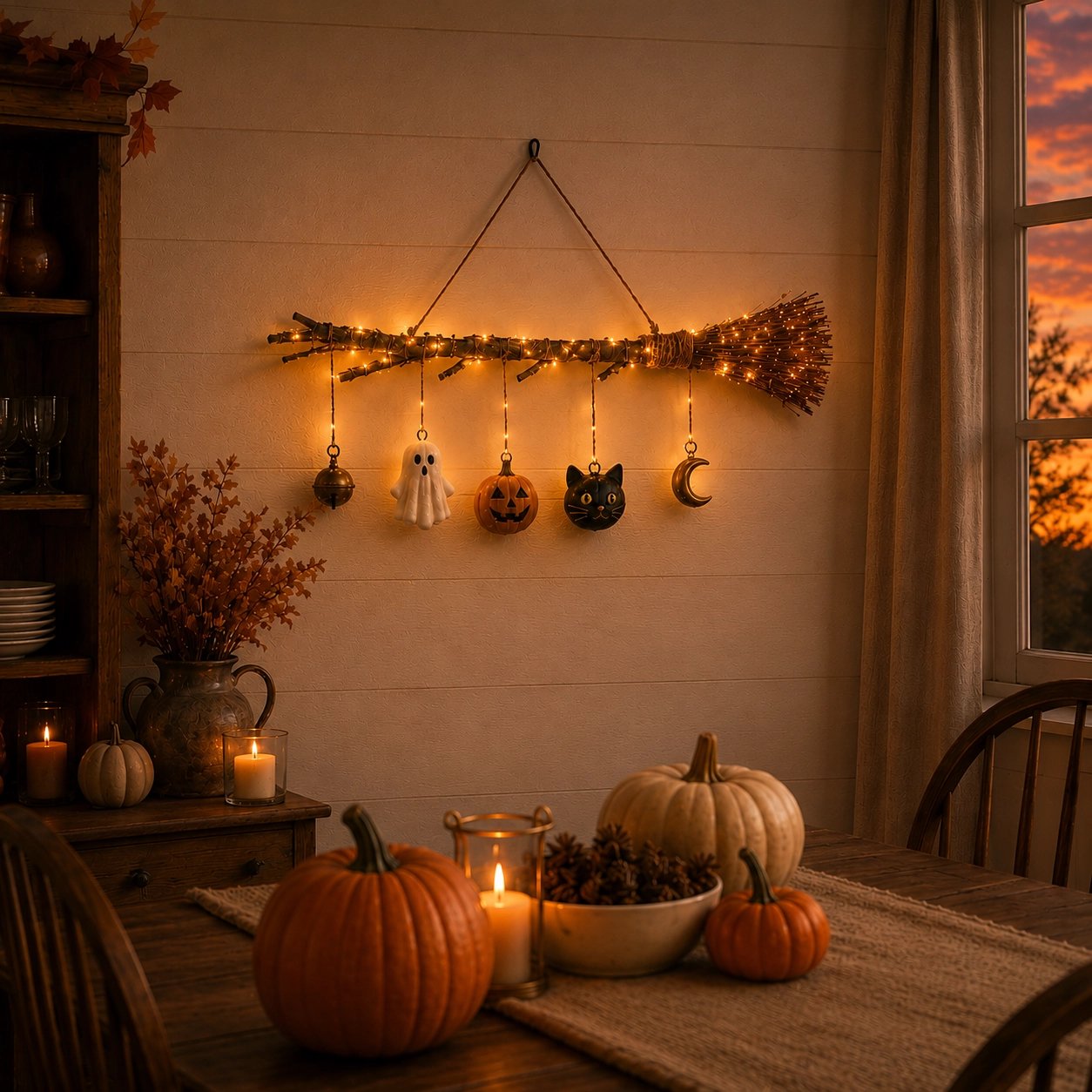 π Lighted Fall Broom Wall Hanging β A Cozy Halloween Glow For Every Room β¨