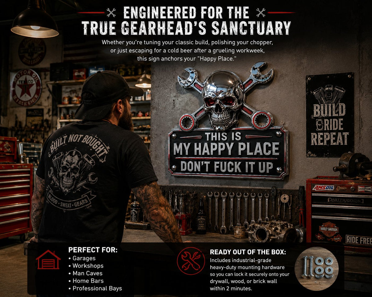 π"This Is My Happy Place" Garage Wall Sign