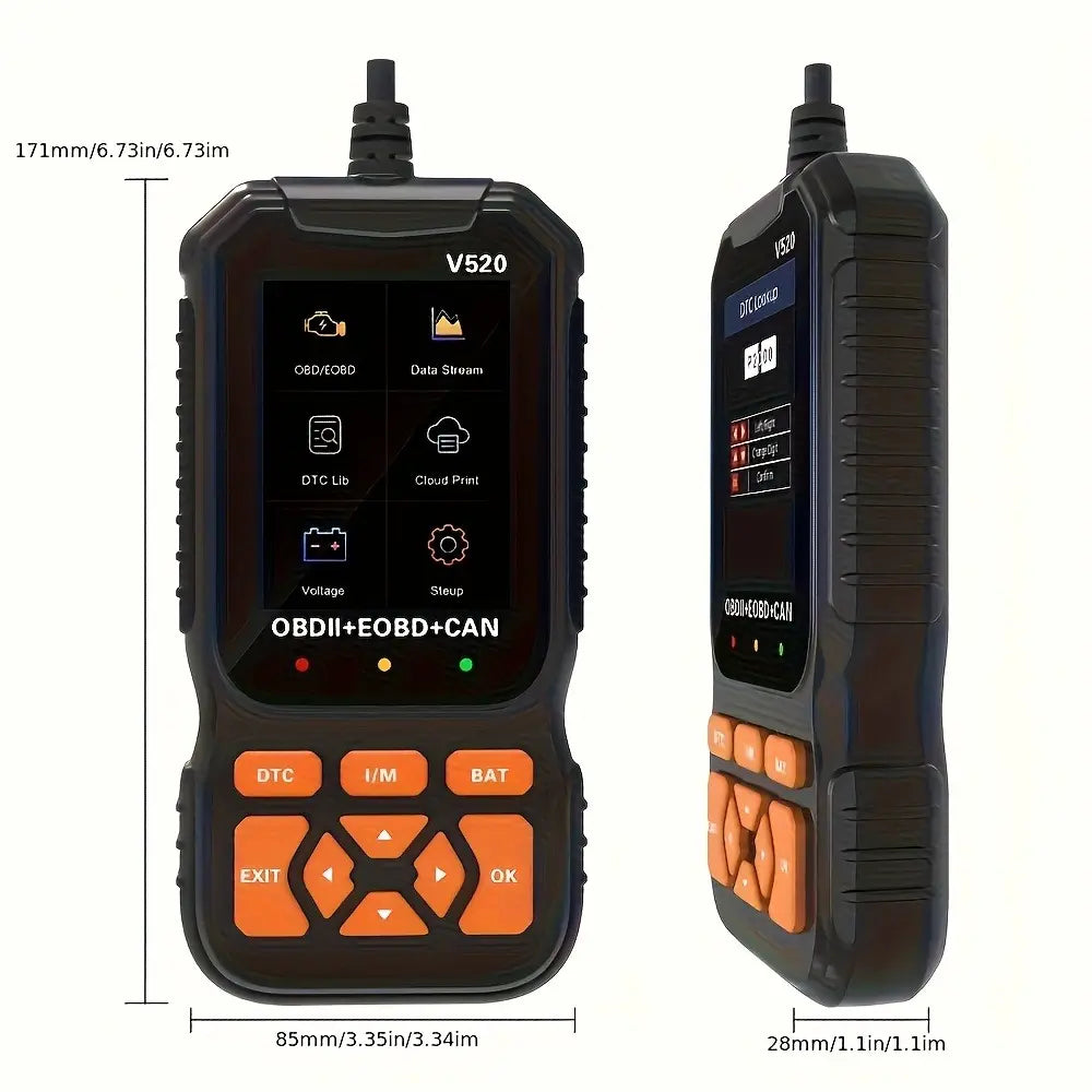 Scanner Car Diagnostic Tool, Code Reader with Live Data Stream, Battery Voltage Test & I/M Readiness for All OBDII Vehicles