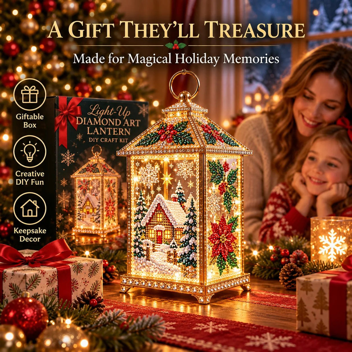 ✨🎁 Christmas Glow™ — DIY Light-Up Diamond Art Lantern