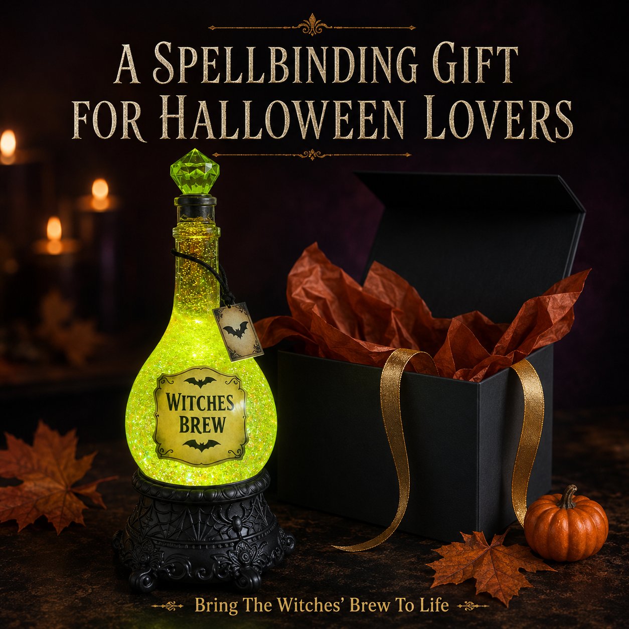 🔥Last Day 49% OFF -🧙✨Lighted Witches’ Brew Poison Bottle Glitter Globe(✨Same as the video)