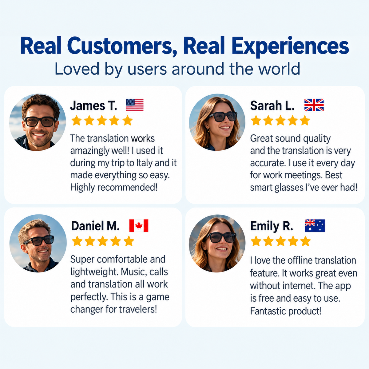 🌍👓 AI Smart Translation Glasses – 164+ Languages, Music, Calls & Everyday Wear