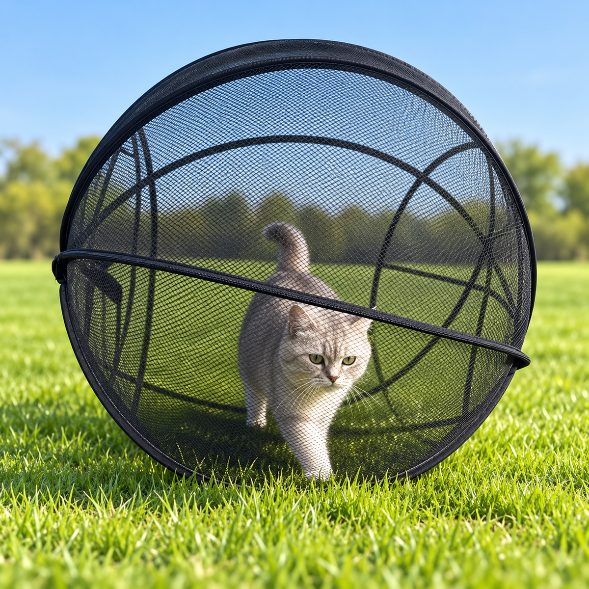 🐱🌿 FreshAir Cat Haven – Pop-Up Mesh Playpen