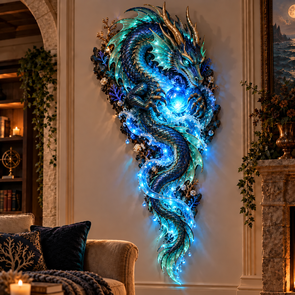 ⏰Limited 49% OFF - 🌊✨ Enchanted Ocean Legends™ Lighted Wall Décor Collection 🐋🧜♀️