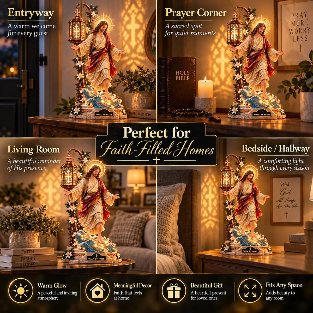 ⏰ LAST DAY 50% OFF ✝️ Jesus Walking on Water Reflection Light