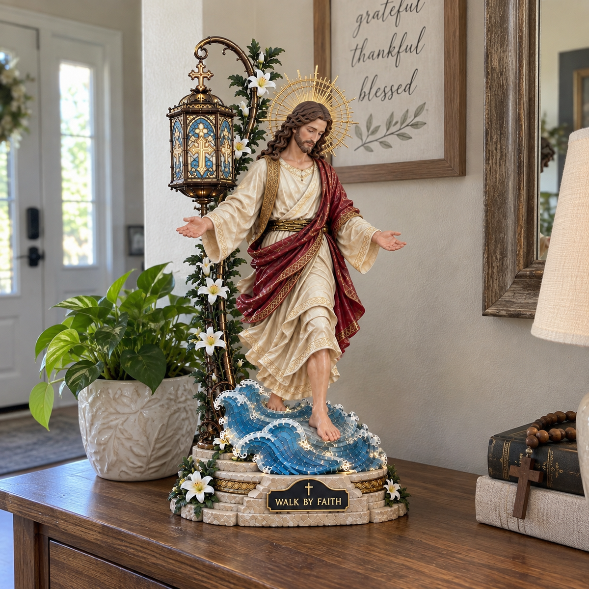 ✨ Walk by Faith™ – Jesus Walking on Water Reflection Light