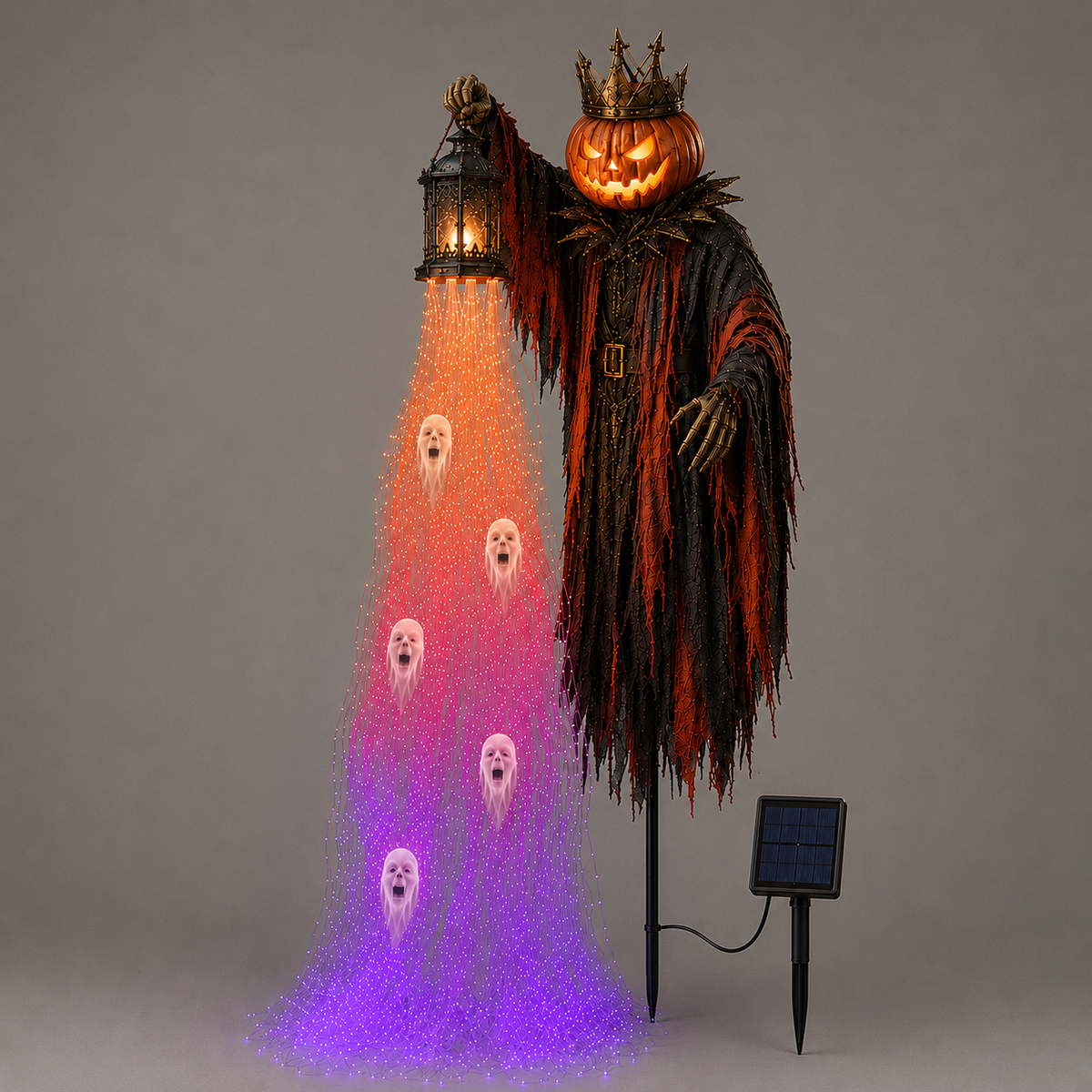 🎃 Today Only: 49% OFF – The Crowned Harvest Warden Glowing Spirit Solar Garden Light