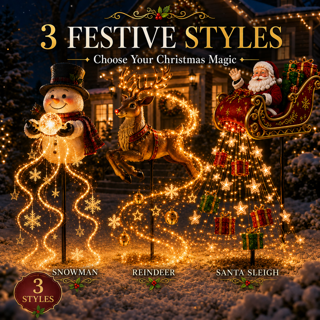 ππ
β¨ 2026 New Santaβs Flying Sleigh Gift Cascade β Solar Christmas Garden Light