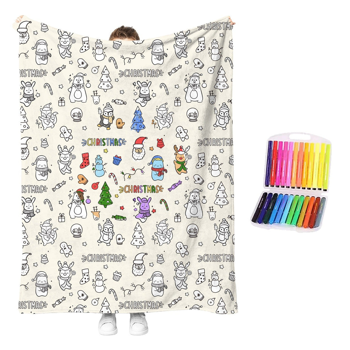 🎨DIY Coloring Blanket with 12 Markers🖍️