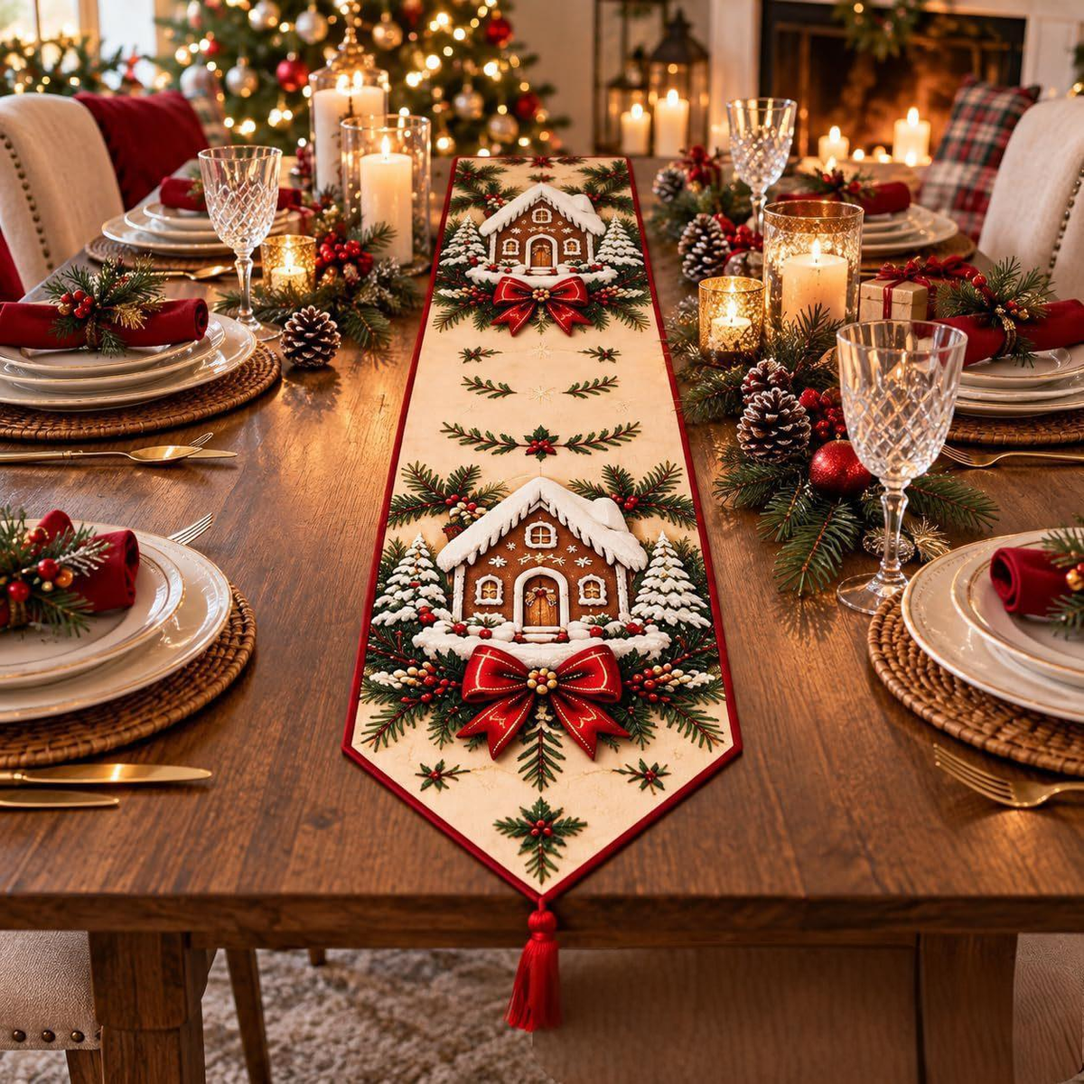 🔥HOT SALE🔥✨ DIY Christmas Diamond Painting Table Runner Kit