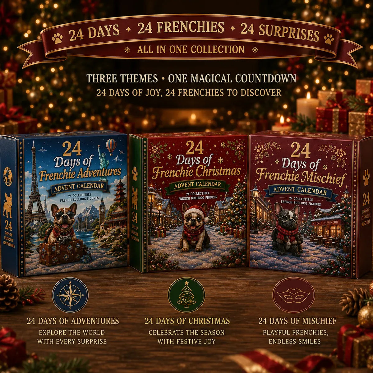 ⏳ Last Day 49% OFF – 🐶 24-Day French Bulldog Christmas Advent Calendar 🎄✨