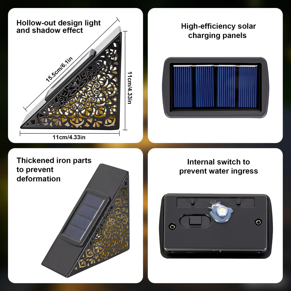 🔥 Buy 1 Get 1 Free 🔥 Solar Step Lights Outdoor — IP65 Waterproof LED Lights, Suitable for Decks, Stairs, Porches, Garden Paths, and Patio Steps