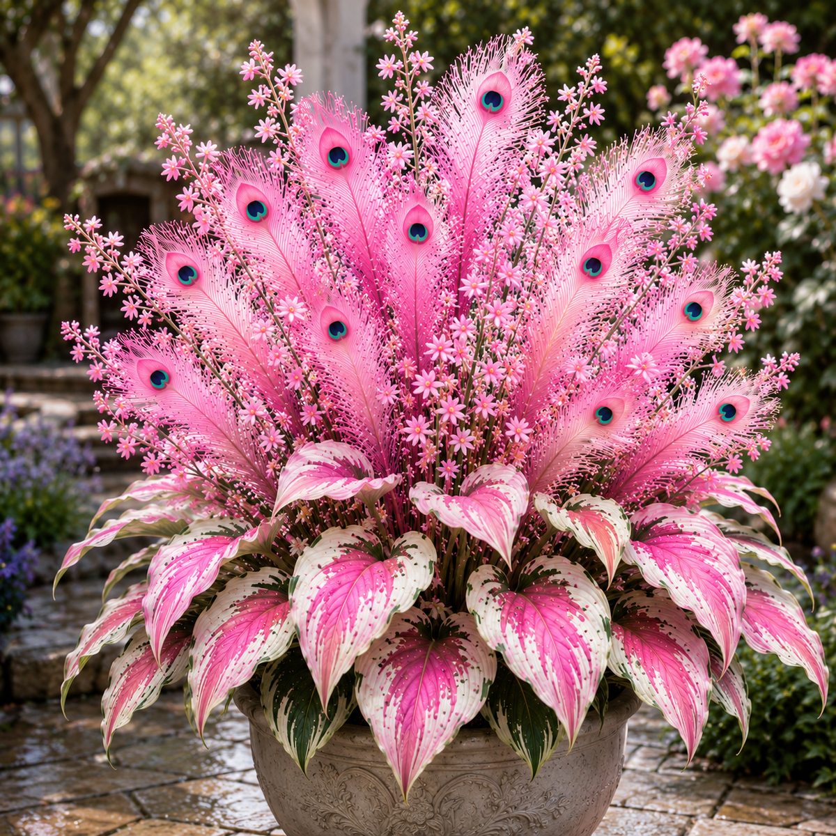 🌿🔥 Peacock Flame Hosta Bulbs – Stunning Colors That Brighten Any Space 🦚