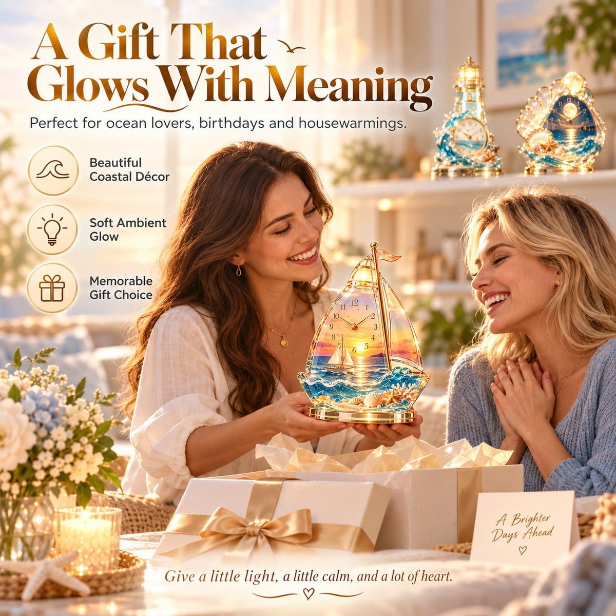 🌊 Coastal Glow Crystal Clock Collection — Bring the Beauty of the Sea Home ✨