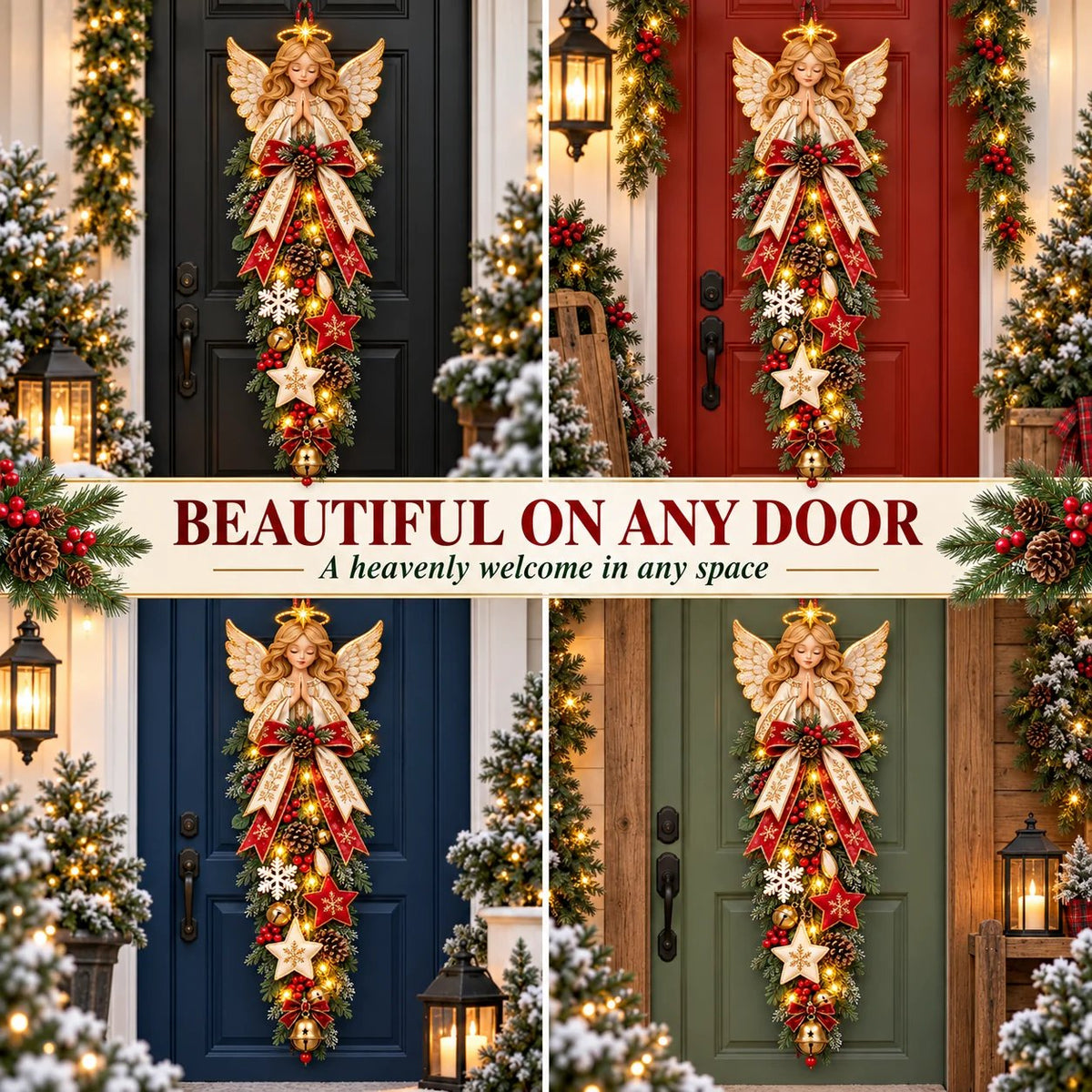 👼 Light-up Angel Christmas Door Decoration Gift – A Christmas blessing from heaven