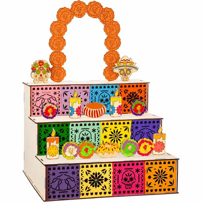 🔥🎃🏵️Day of the Dead Wooden Altar Display Set