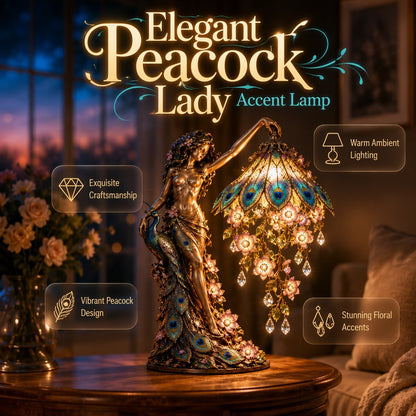 🦚 Peacock Goddess Table Lamp