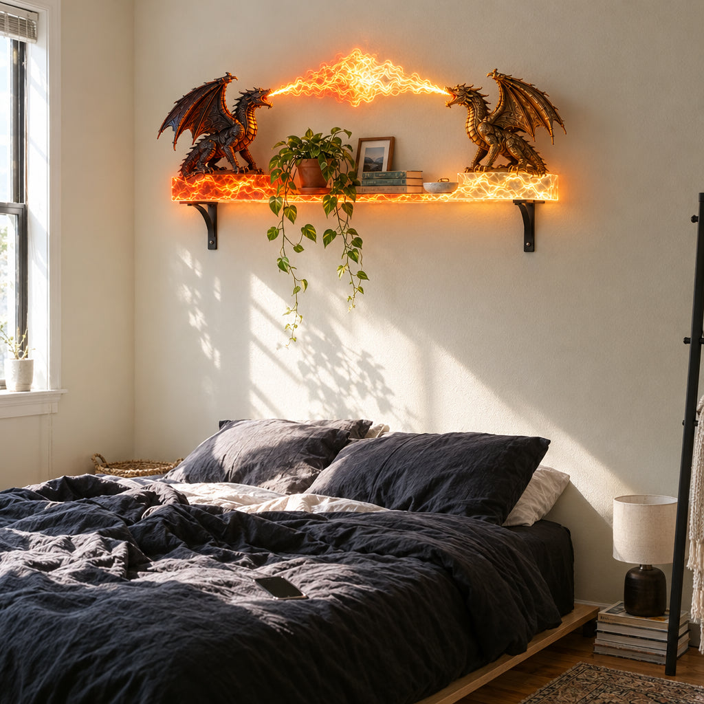 🐉 Dragon Duel Plasma Beam Wall Shelf Light