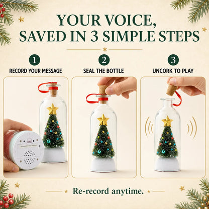 Talking Christmas Tree Ornament – Record & Replay a Voice Message, Reusable Keepsake