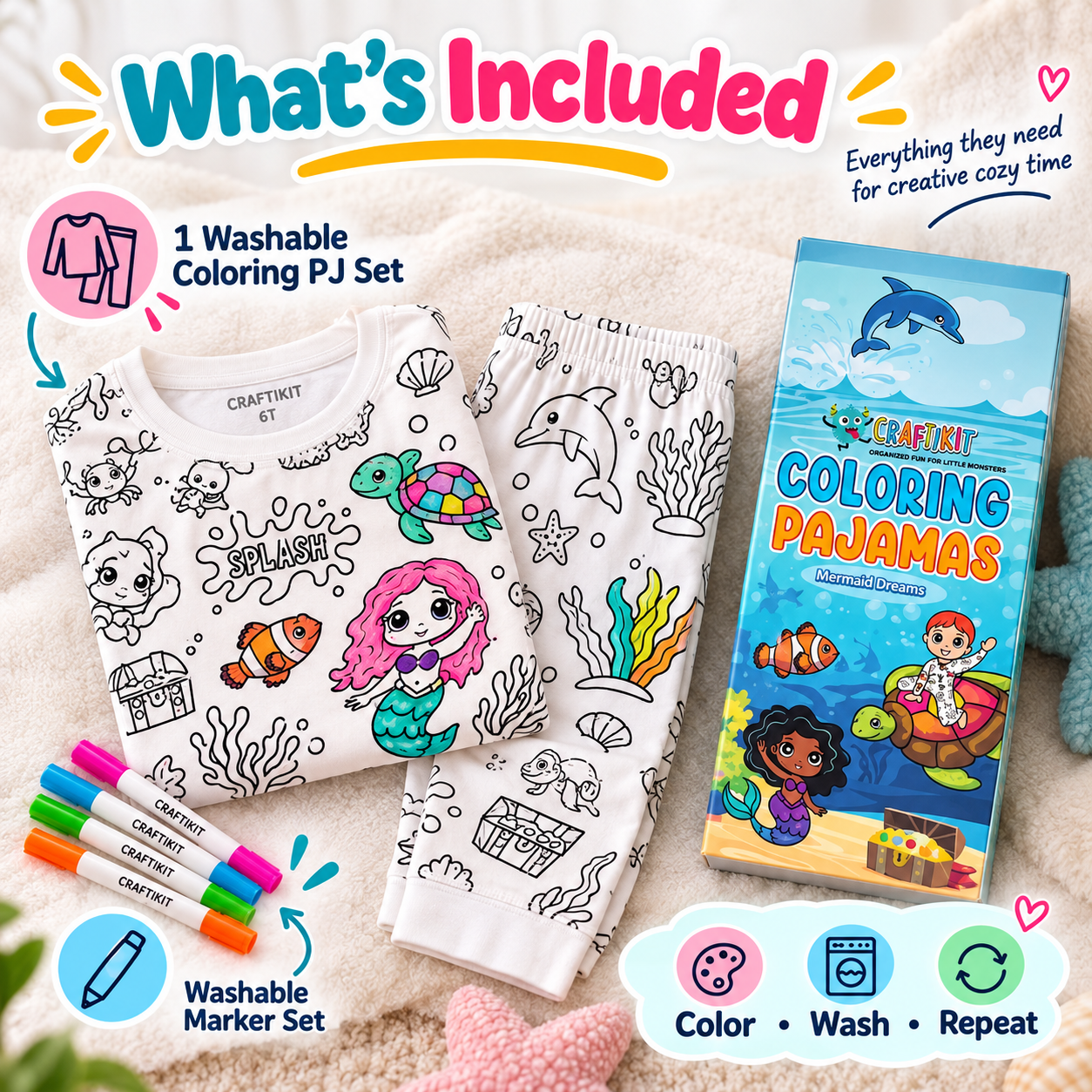 Color-Your-Own Washable Pajamas