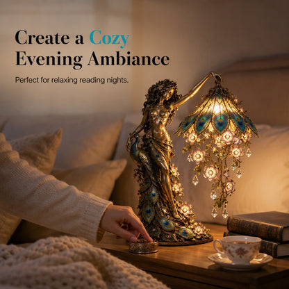 🦚 Peacock Goddess Table Lamp