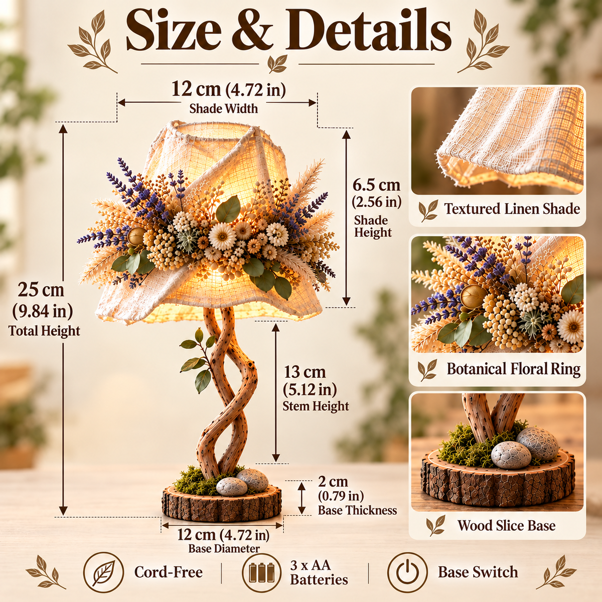 💥 50% OFF🌿 Botanical Woodland Table Lamp✨ Warm Glow & Nature-Inspired Decor