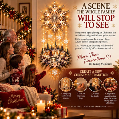 🔥Christmas Snowflake Village Lighted Wall Decor