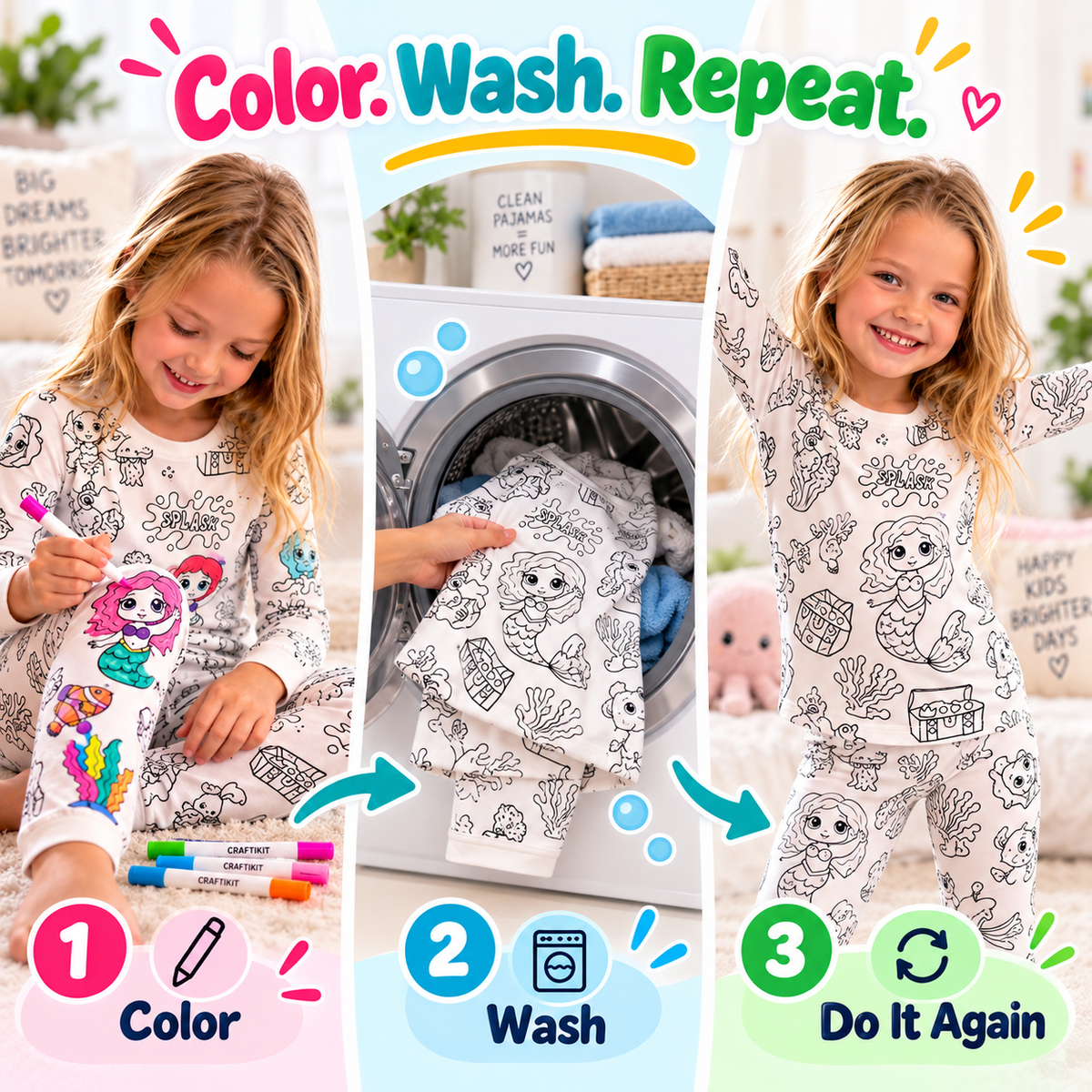 Color-Your-Own Washable Pajamas