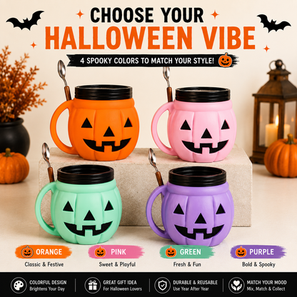 🎃 Pumpkin Ice Cream Holder – Cute Halloween Dessert Cup | Limited Edition Seasonal Mug