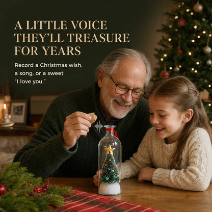 Talking Christmas Tree Ornament – Record & Replay a Voice Message, Reusable Keepsake