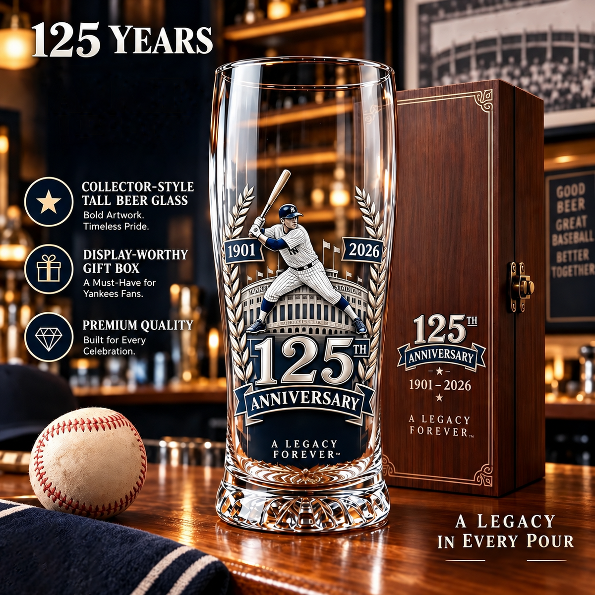 Let’s Go Tribe! 125th Anniversary Commemorative Pint Glass