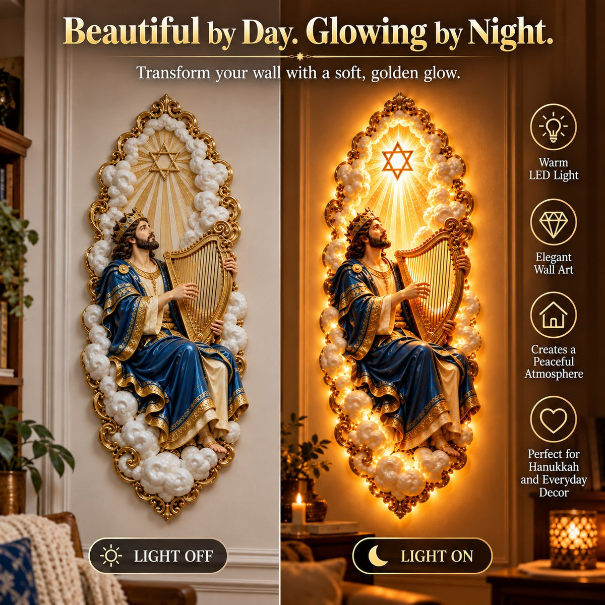 🔥45% OFF🔥Jewish Heritage Illuminated Wall Art – High Priest Inspired Design