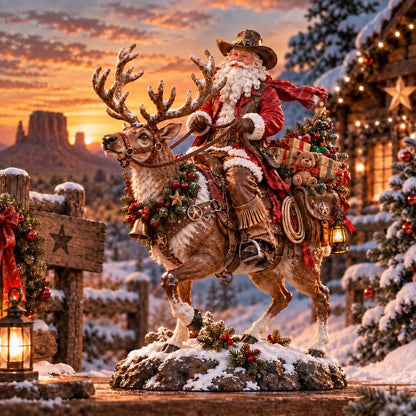 🔥Last Day 50% Off🎄 Home for Christmas Cowboy Santa – Rustic Western Holiday Memory Keepsake