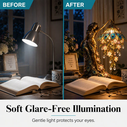 🦚 Peacock Goddess Table Lamp