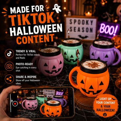 🎃 Pumpkin Ice Cream Holder – Cute Halloween Dessert Cup | Limited Edition Seasonal Mug