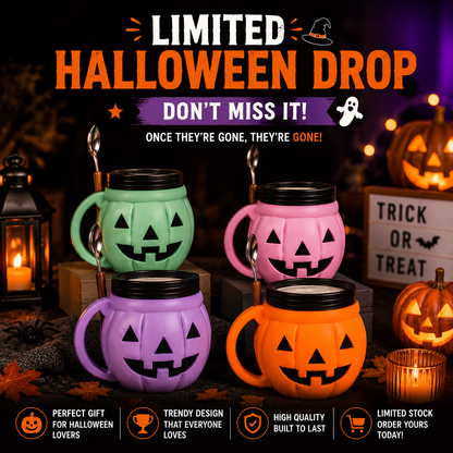 🎃 Pumpkin Ice Cream Holder – Cute Halloween Dessert Cup | Limited Edition Seasonal Mug