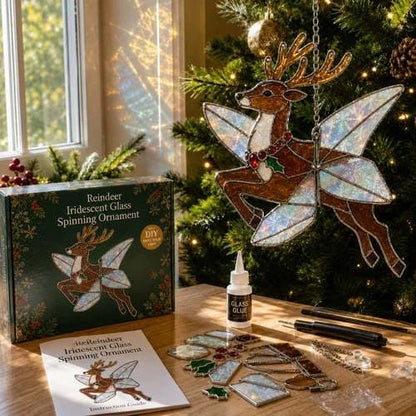 🎄Beginner-Friendly Christmas Iridescent Suncatcher DIY Kit | Complete Kit with Glass-Style Panels, Metal Frames, Hanging Chain, Tools & Step-by-Step Guide Included 💕
