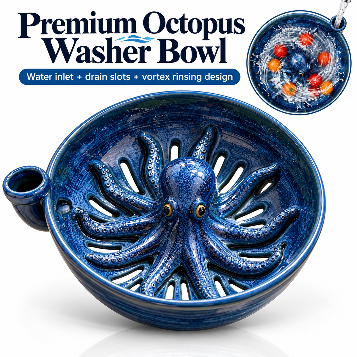 🐙 Just Add Water — Let the Vortex Wash Your Produce for You!