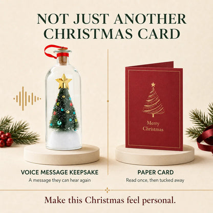 Talking Christmas Tree Ornament – Record & Replay a Voice Message, Reusable Keepsake