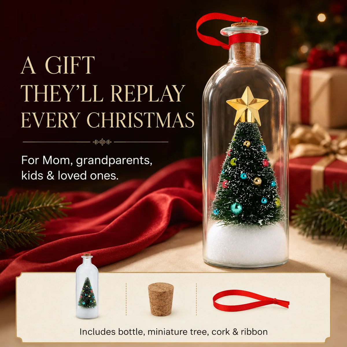 Talking Christmas Tree Ornament – Record & Replay a Voice Message, Reusable Keepsake