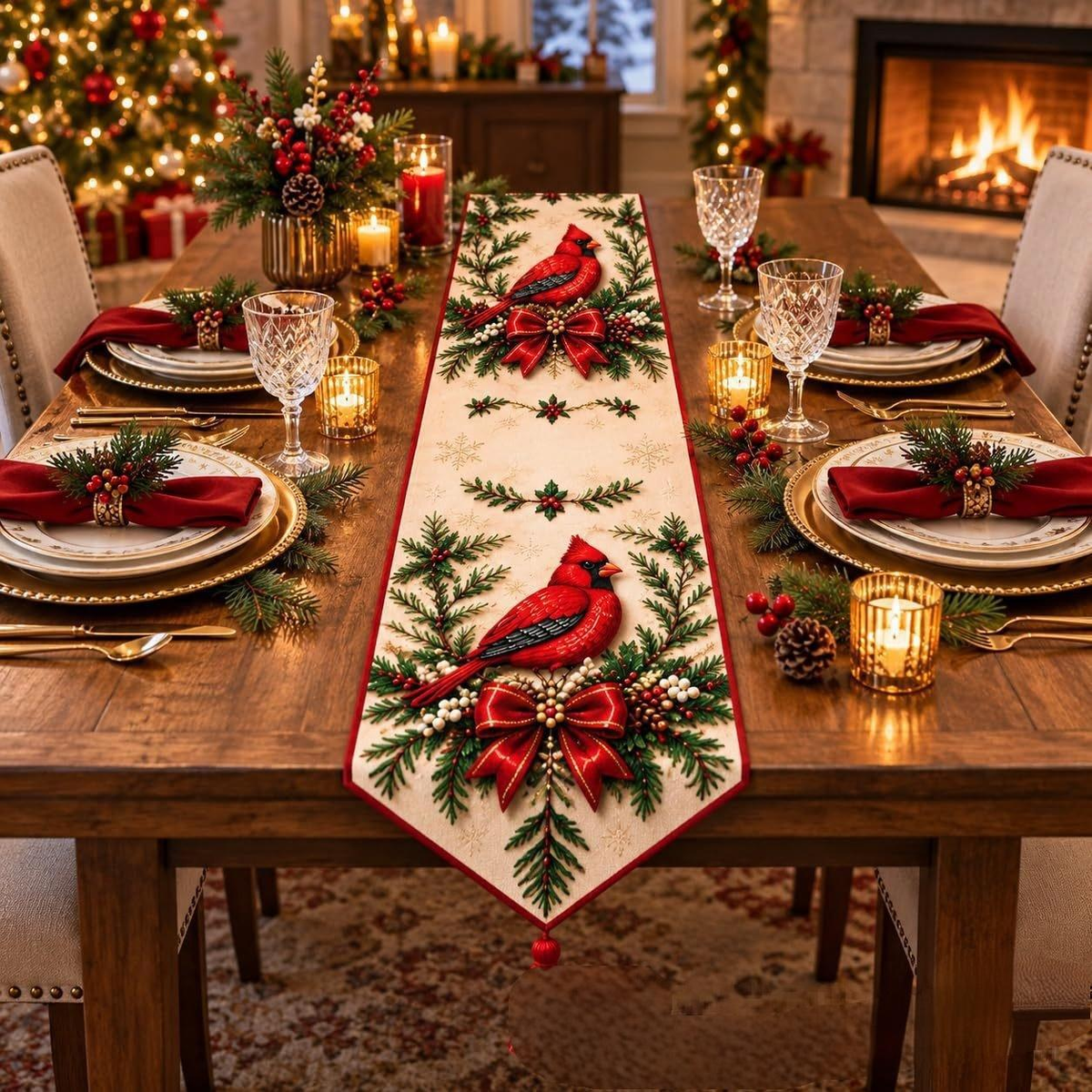 🔥HOT SALE🔥✨ DIY Christmas Diamond Painting Table Runner Kit