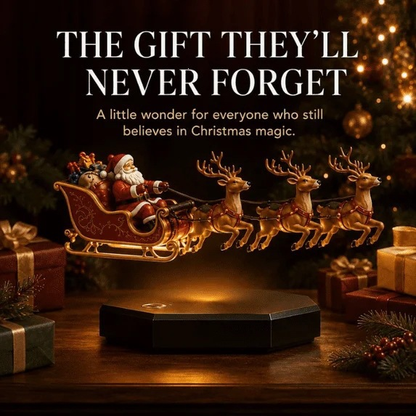 🎅 Floating Santa Sleigh with 4 Reindeer – Magnetic Levitation Christmas Display 💗Buy Two Free Shipping