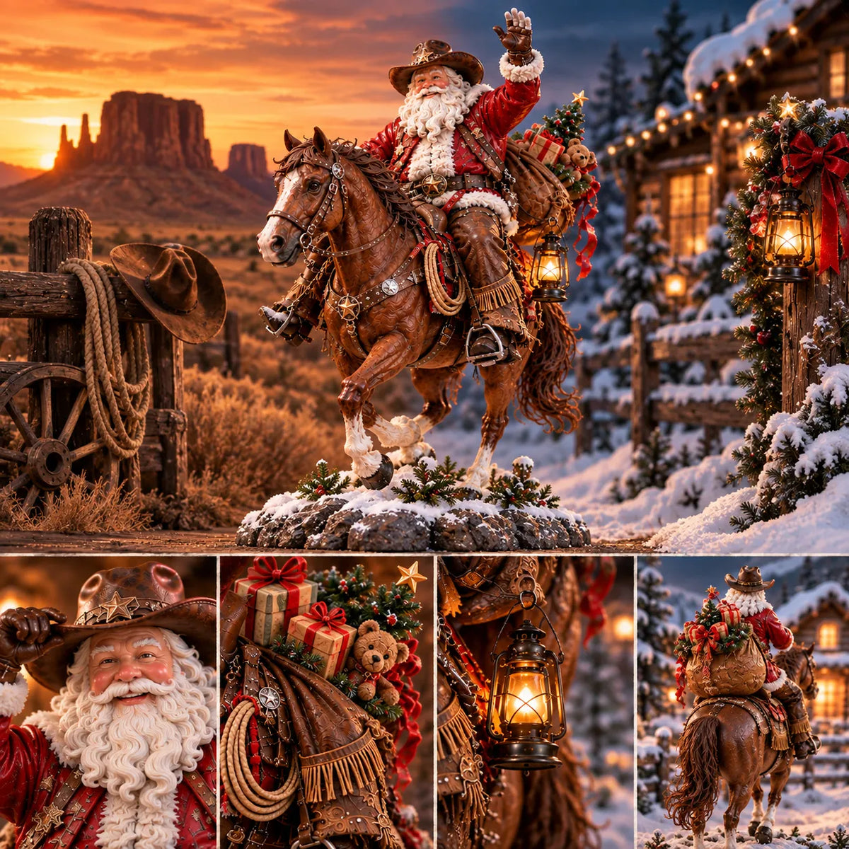 🔥Last Day 48% OFF🎄🤠 The Old West Cowboy Santa – A Homeward Christmas Keepsake