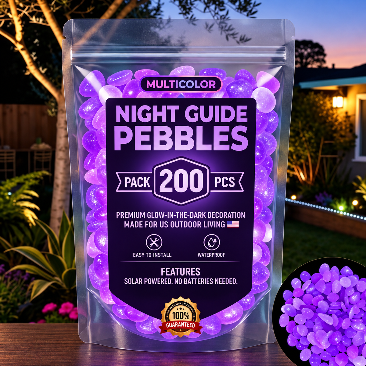 💥LAST DAY SALE 50%OFF💥🌈Colorful Glow-in-the-Dark Garden Stones