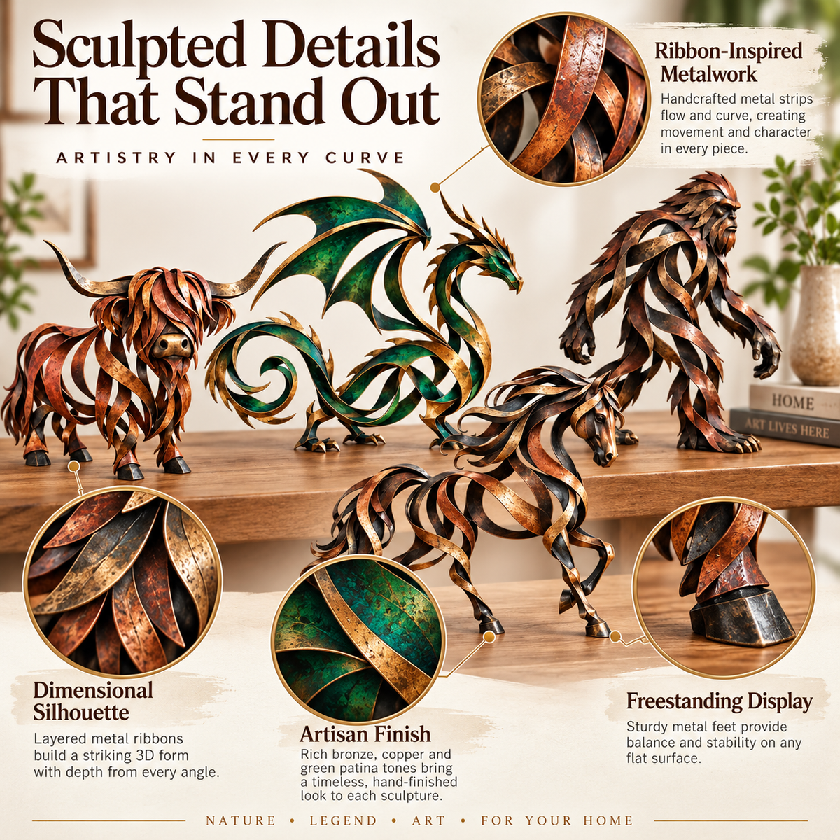 🔥Last Day 49% OFF 🐮Ribbon Sculpture Decor