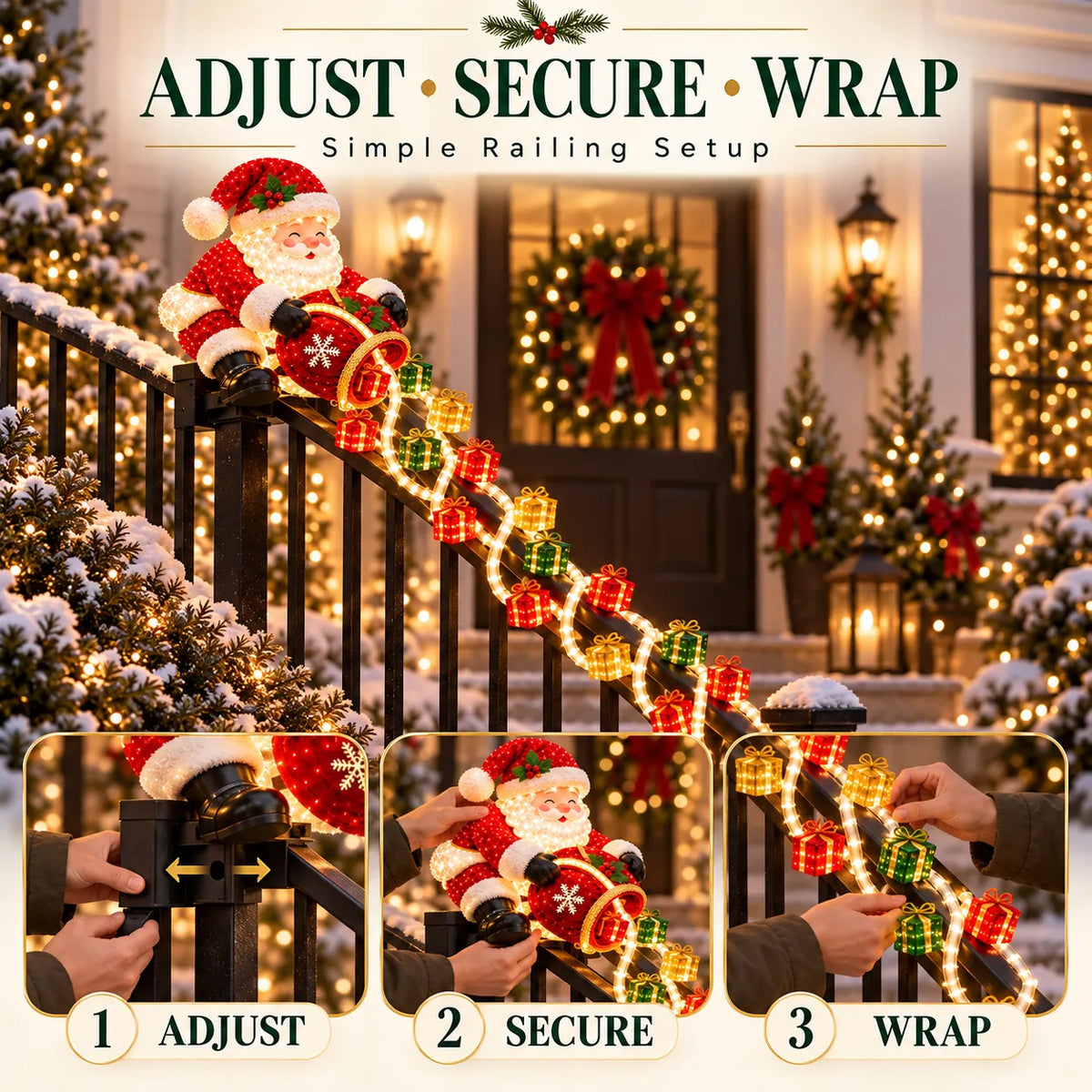 🎅 Santa Magic Gift Cascade Railing Light🎄