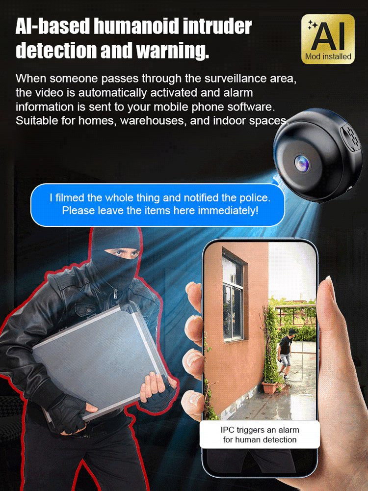 ✅🤖Ultra-clear wireless WiFi camera for discreet monitoring, monitor scene dynamics anytime, anywhere💫