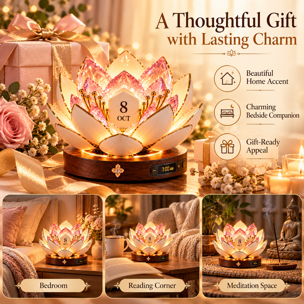 🌸 Blooming Perpetual Calendar – Programmable Light-Up Flower Display