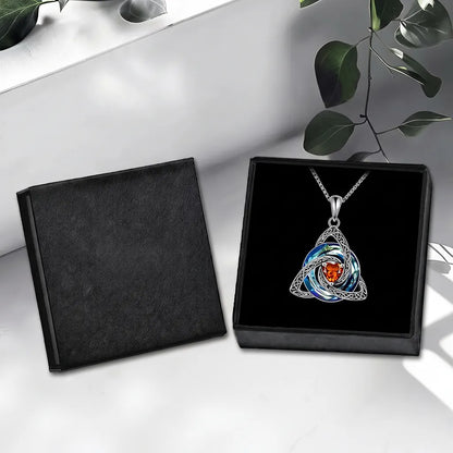 💎 12 Birthstone Celtic Knot Necklace for Women – Personalized Birth Month Jewelry Gift